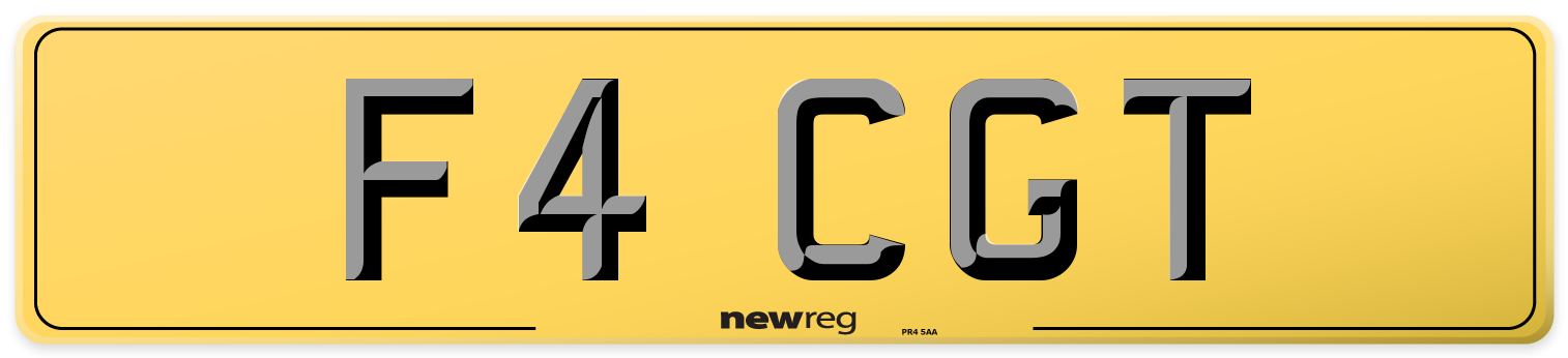 F4 CGT Rear Number Plate