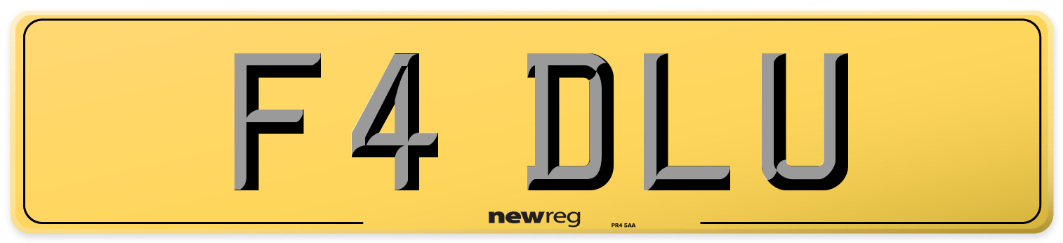 F4 DLU Rear Number Plate