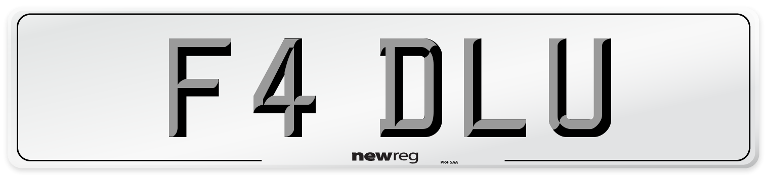 F4 DLU Front Number Plate