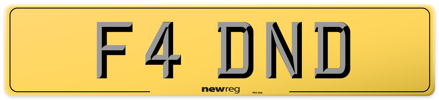 F4 DND Rear Number Plate