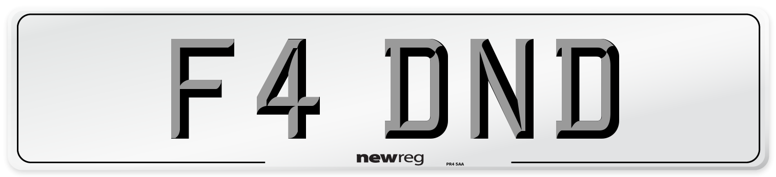 F4 DND Front Number Plate
