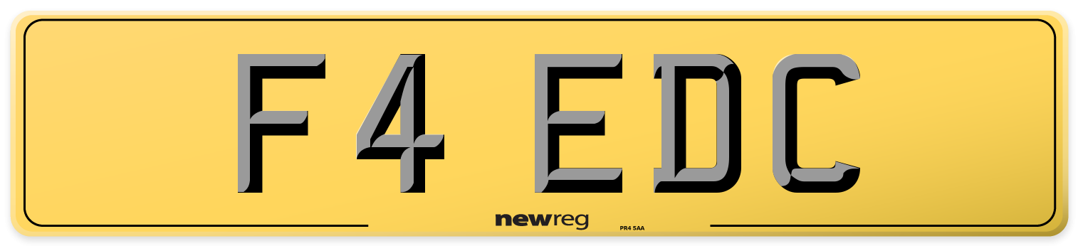 F4 EDC Rear Number Plate