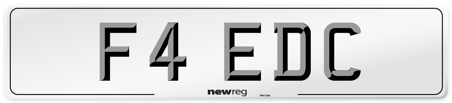 F4 EDC Front Number Plate
