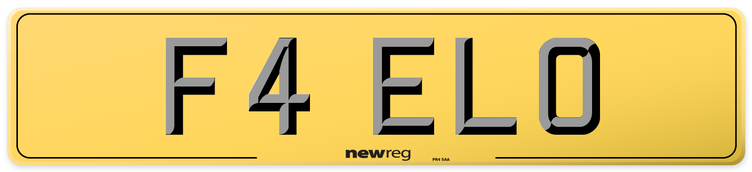 F4 ELO Rear Number Plate
