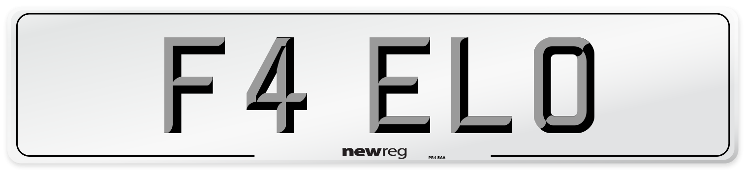 F4 ELO Front Number Plate