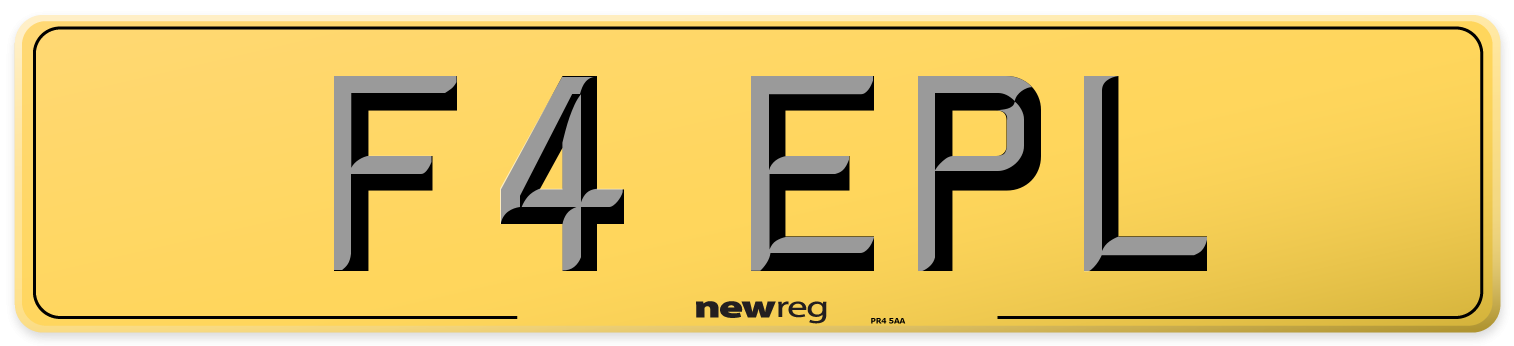 F4 EPL Rear Number Plate