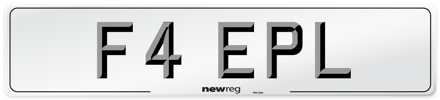 F4 EPL Front Number Plate