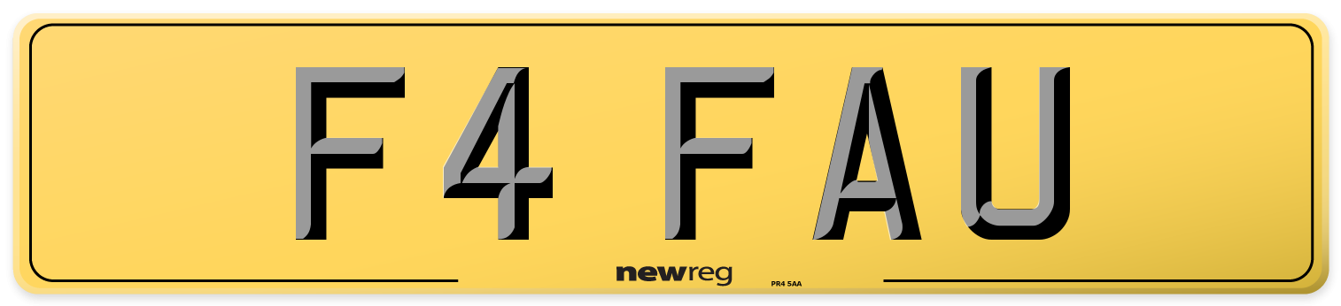 F4 FAU Rear Number Plate