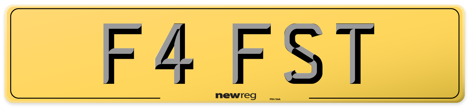 F4 FST Rear Number Plate