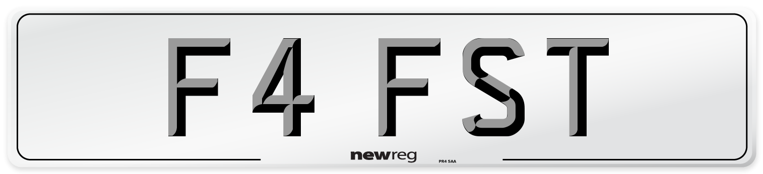 F4 FST Front Number Plate
