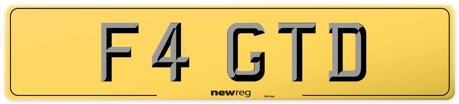 F4 GTD Rear Number Plate