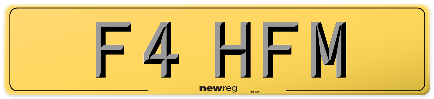 F4 HFM Rear Number Plate