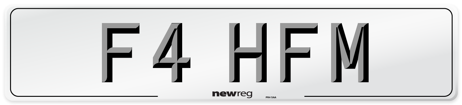 F4 HFM Front Number Plate