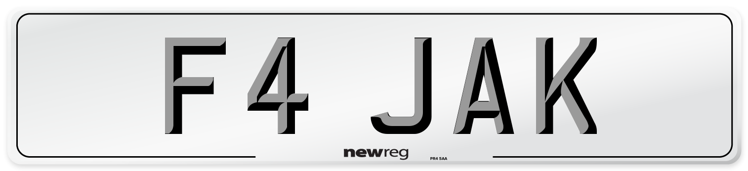 F4 JAK Front Number Plate