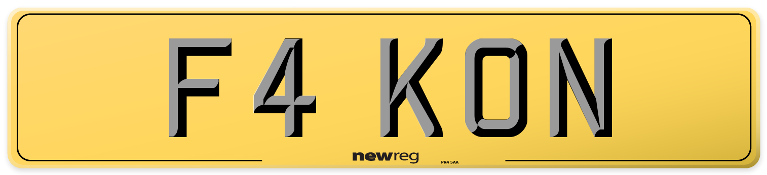 F4 KON Rear Number Plate