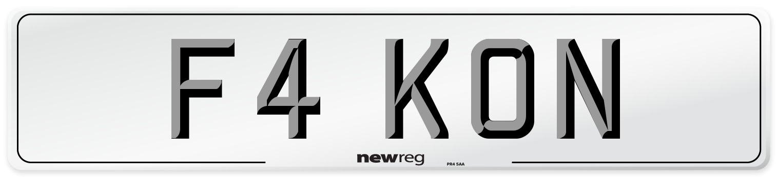 F4 KON Front Number Plate