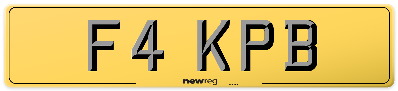 F4 KPB Rear Number Plate