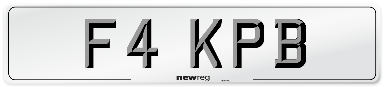 F4 KPB Front Number Plate
