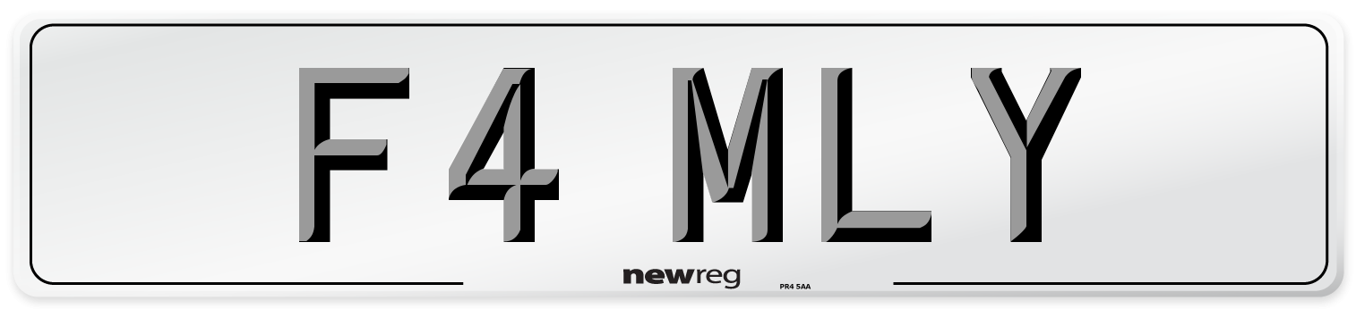 F4 MLY Front Number Plate