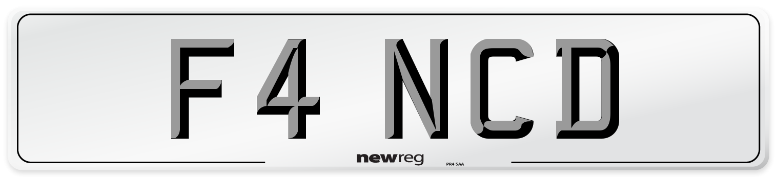 F4 NCD Front Number Plate