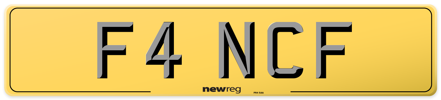 F4 NCF Rear Number Plate