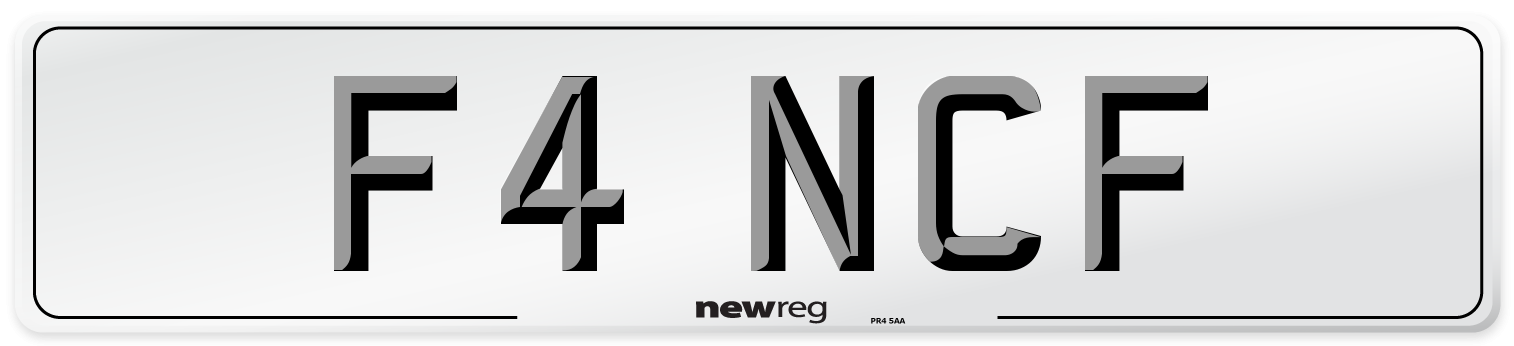 F4 NCF Front Number Plate