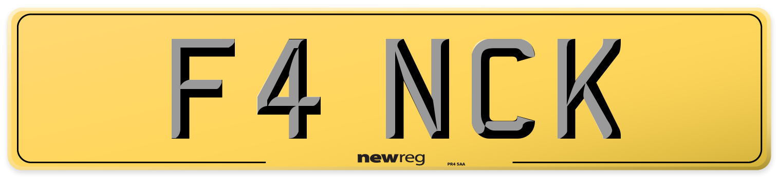 F4 NCK Rear Number Plate