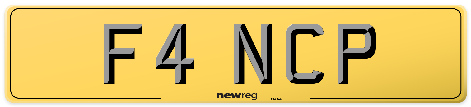 F4 NCP Rear Number Plate