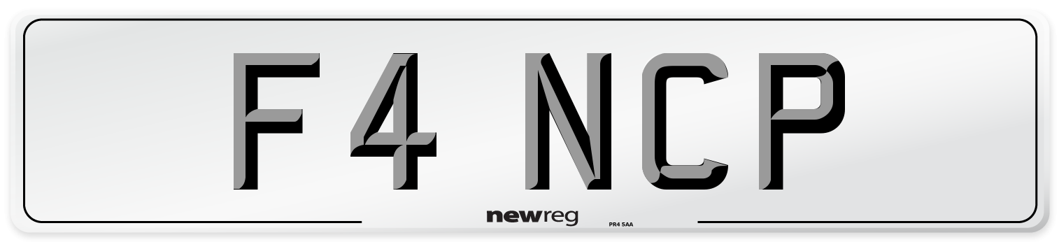 F4 NCP Front Number Plate