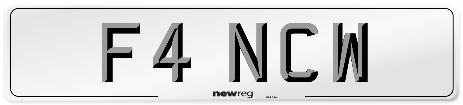 F4 NCW Front Number Plate