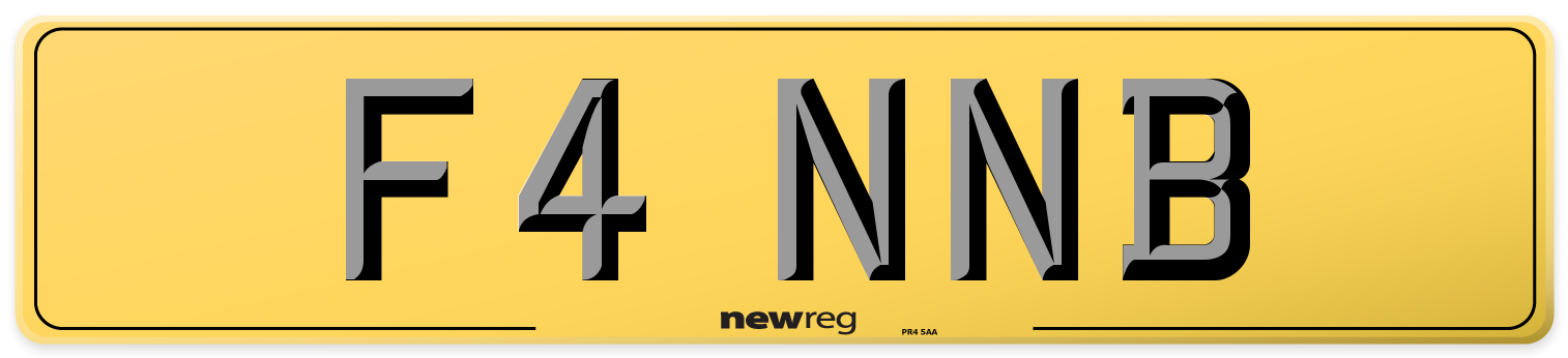 F4 NNB Rear Number Plate