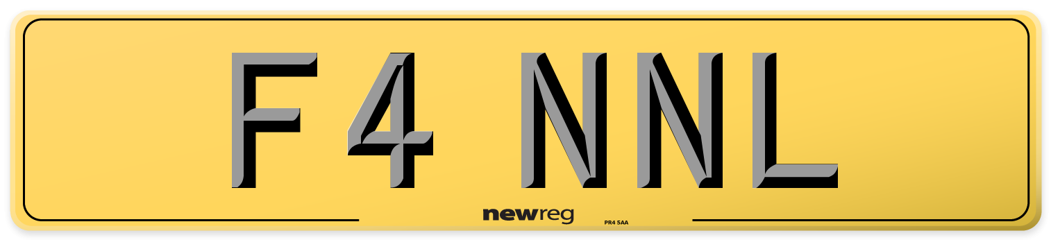 F4 NNL Rear Number Plate