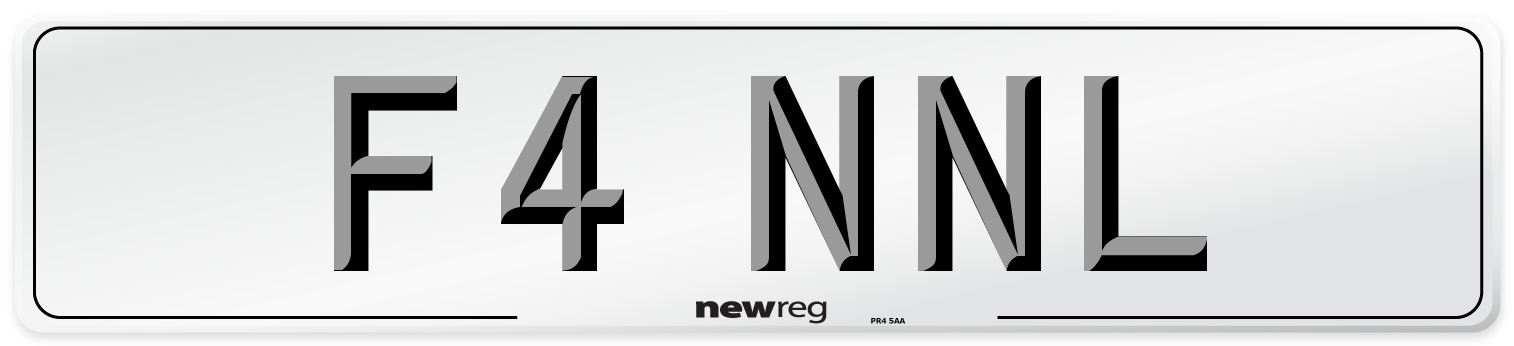 F4 NNL Front Number Plate