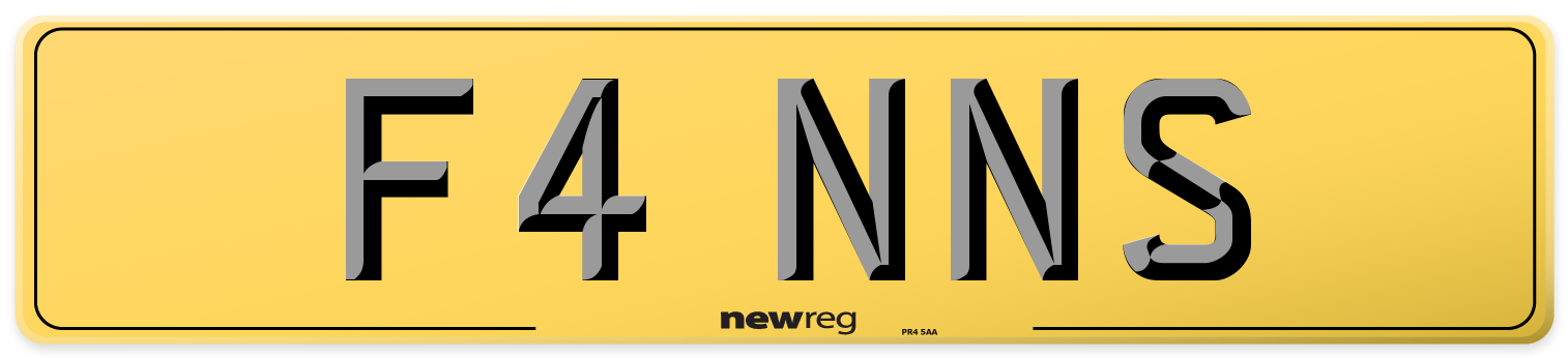 F4 NNS Rear Number Plate