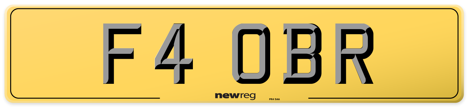 F4 OBR Rear Number Plate