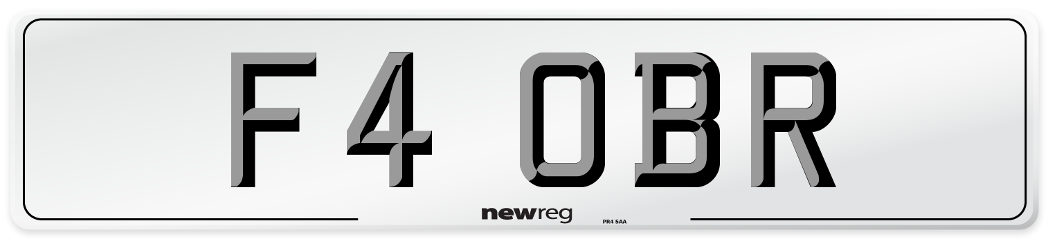 F4 OBR Front Number Plate
