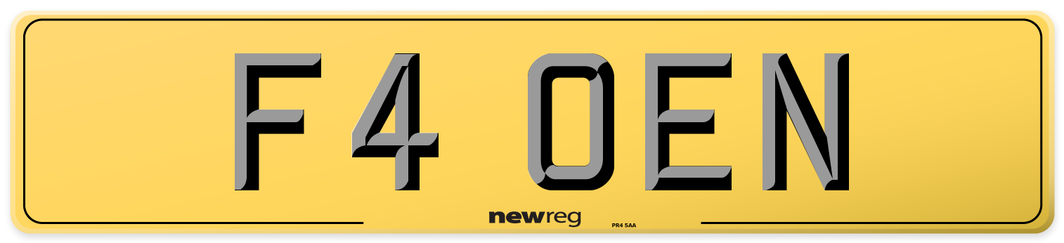 F4 OEN Rear Number Plate