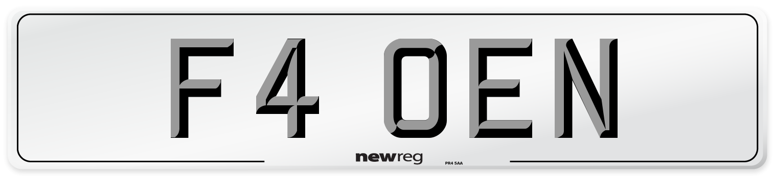F4 OEN Front Number Plate