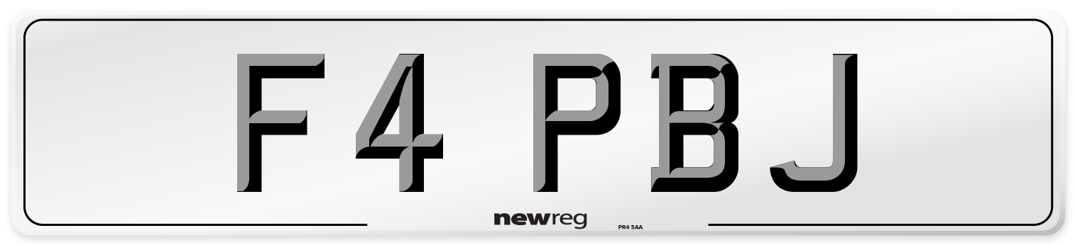 F4 PBJ Front Number Plate