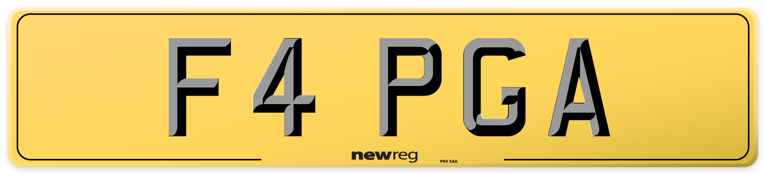 F4 PGA Rear Number Plate