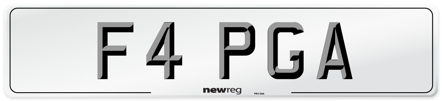 F4 PGA Front Number Plate