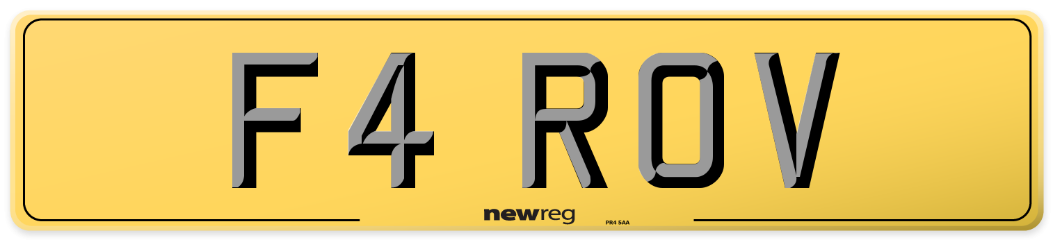 F4 ROV Rear Number Plate
