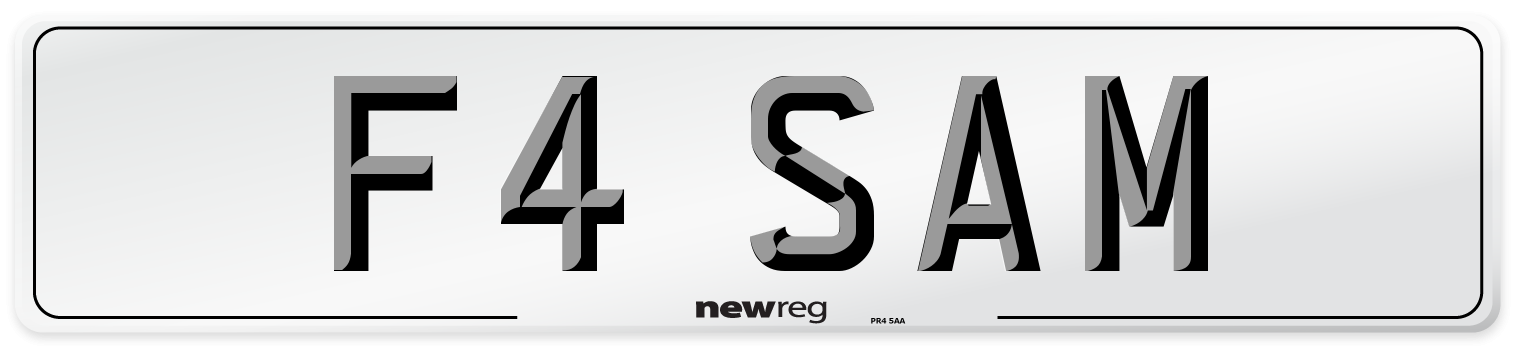 F4 SAM Front Number Plate