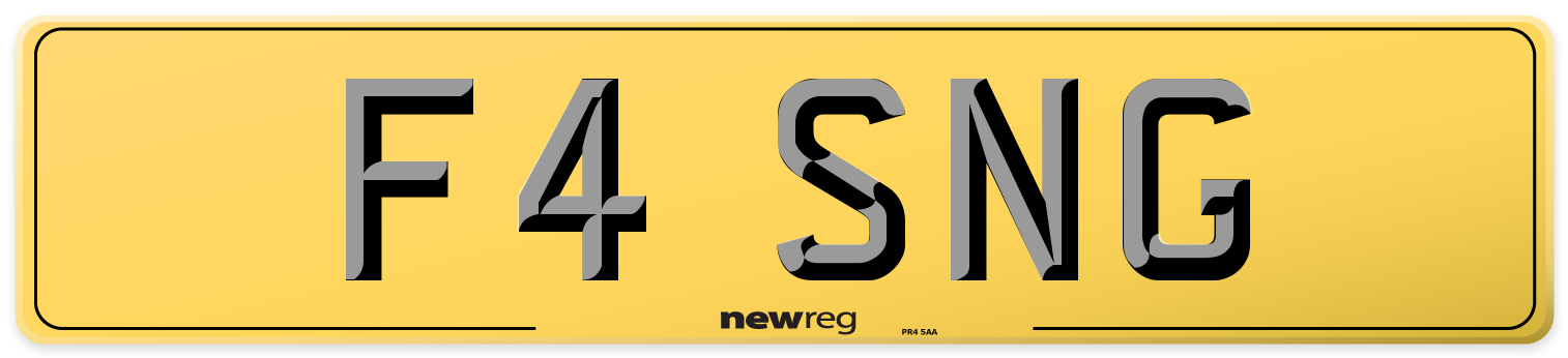 F4 SNG Rear Number Plate