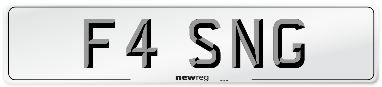 F4 SNG Front Number Plate