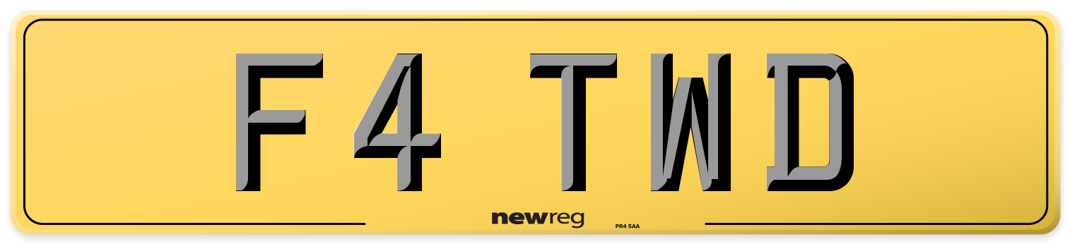 F4 TWD Rear Number Plate