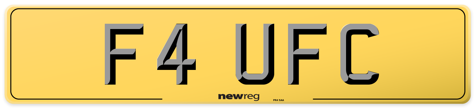 F4 UFC Rear Number Plate