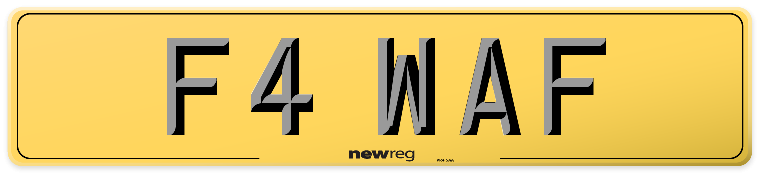 F4 WAF Rear Number Plate