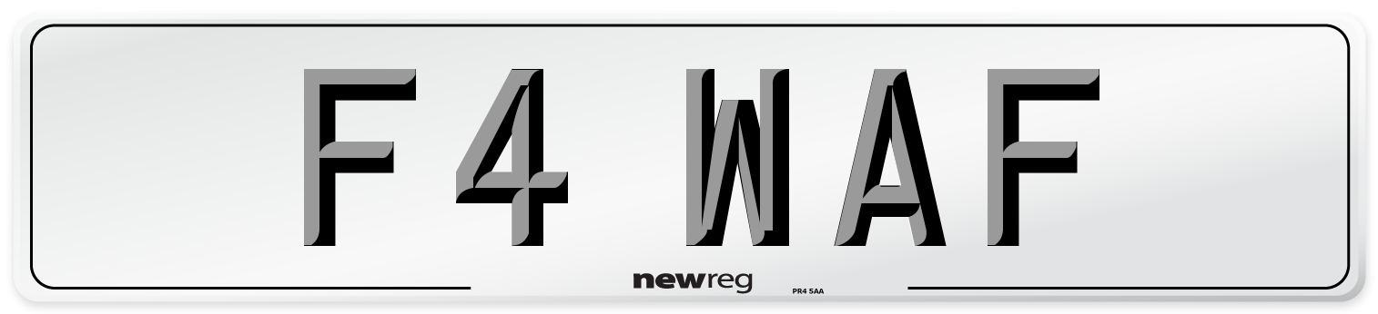 F4 WAF Front Number Plate