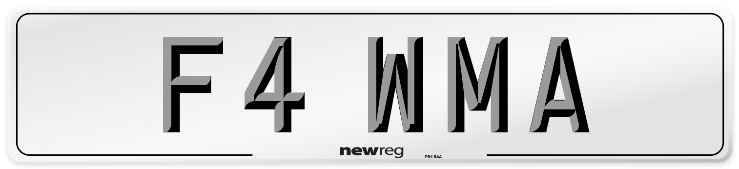 F4 WMA Front Number Plate